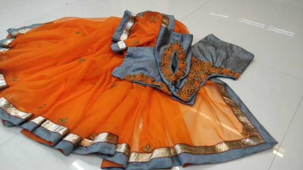 Classic Organza Saree With & Silk Blouse - Image 3