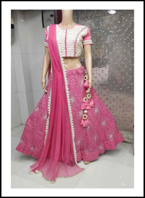 Georgette Zardoshi Lehenga With Silk Blouse