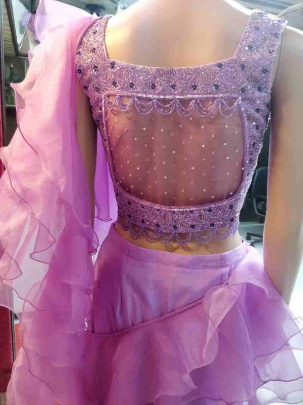 Lilac lehenga set with ruffle dupatta - Image 2