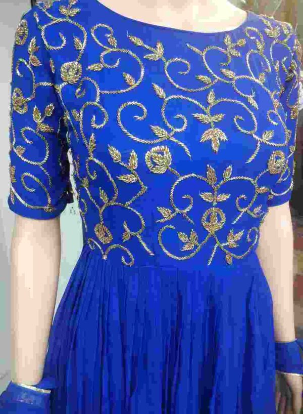 Royal Blue Peplum Sharara Set - Image 2