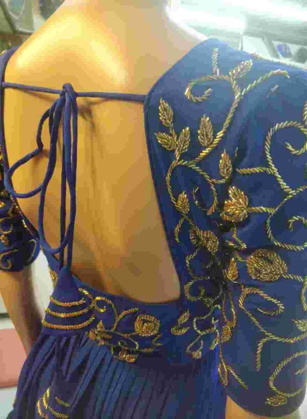 Royal Blue Peplum Sharara Set - Image 3