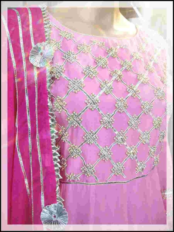 Pink gotta work Anarkali - Image 2